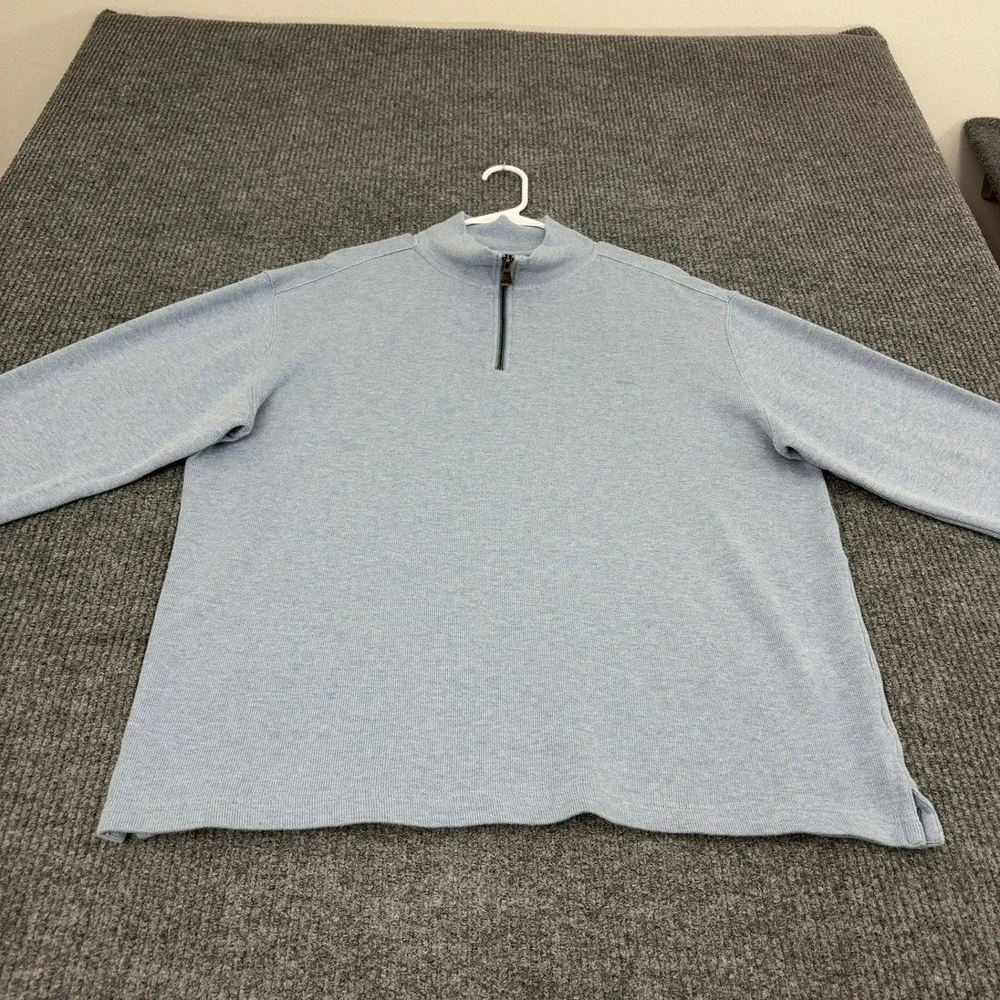 Rodd & Gunn Pullover Men XL Blue Australian Cotton Quarter Zip Mock Neck Classic